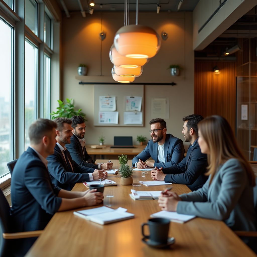 TürkCoach ekibi ofiste toplantı yaparken
