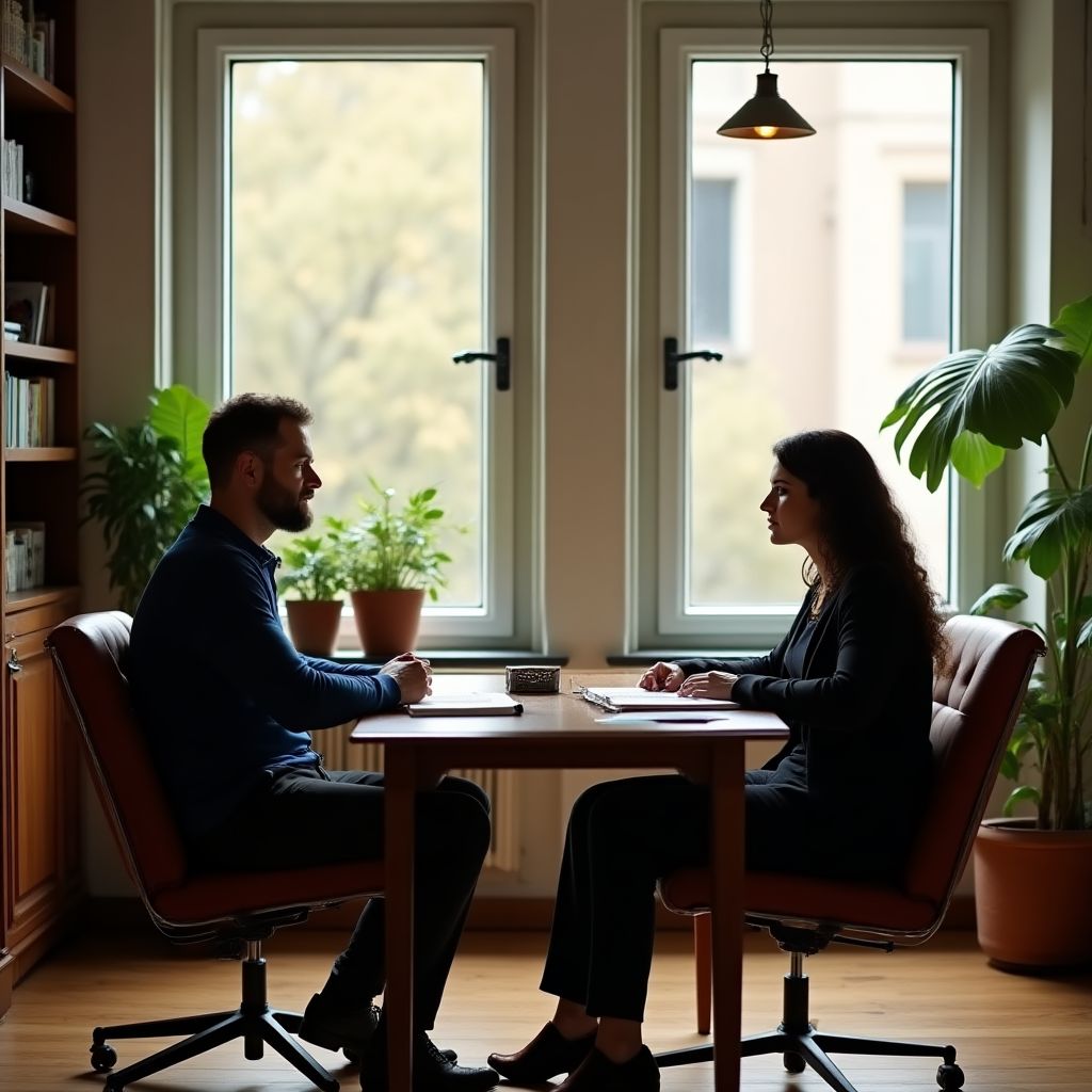 Bir koçluk oturumu sırasında aktif mentorluk